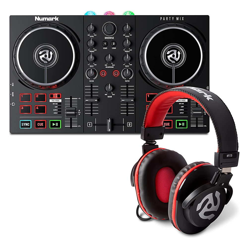 [해외] Numark 초보자 DJ컨트롤러 헤드폰 Party Mix ll HF175