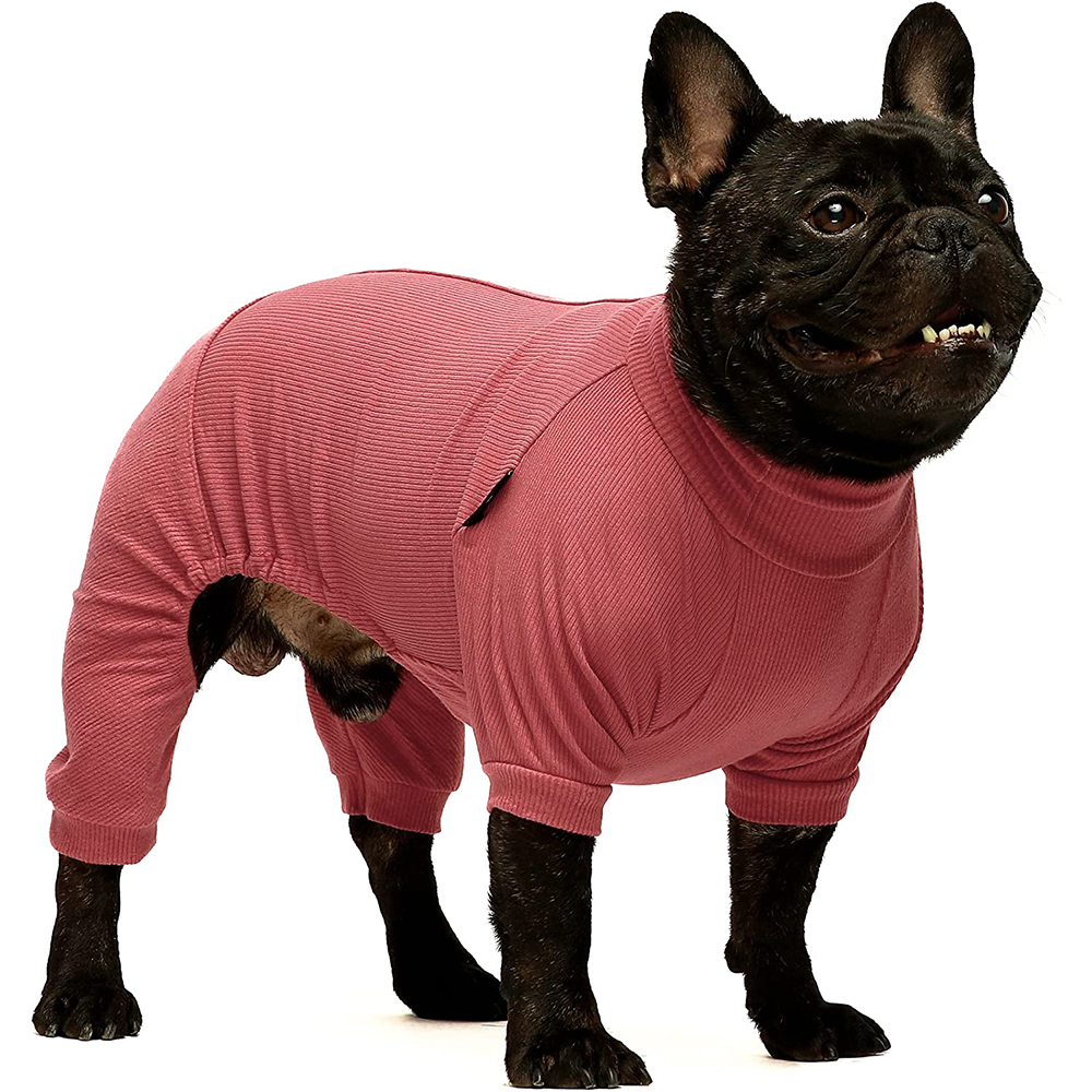 [해외] Fitwarm 귀여운 강아지 옷 잠옷 경량 니트 터틀넥 레드
