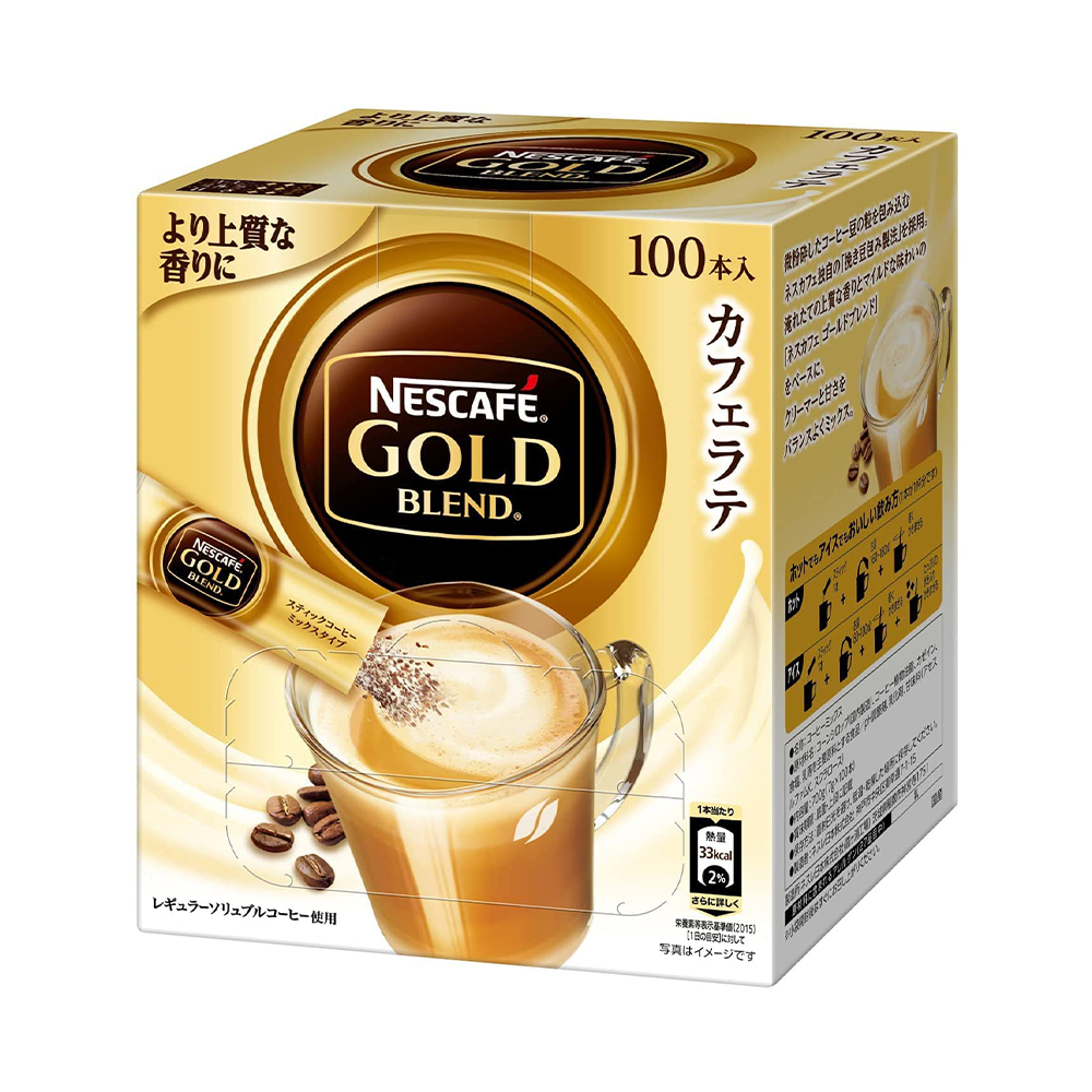 [해외] 네스카페 골드 블렌드 카페라떼 스틱 커피 100P