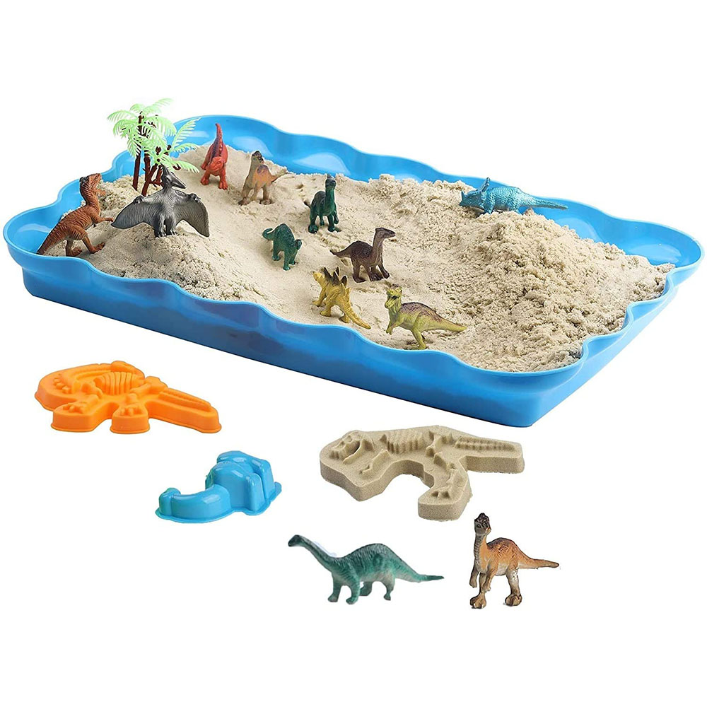 [해외] 공룡 모래놀이 장난감 모래밭 세트 실내 점토 장난감