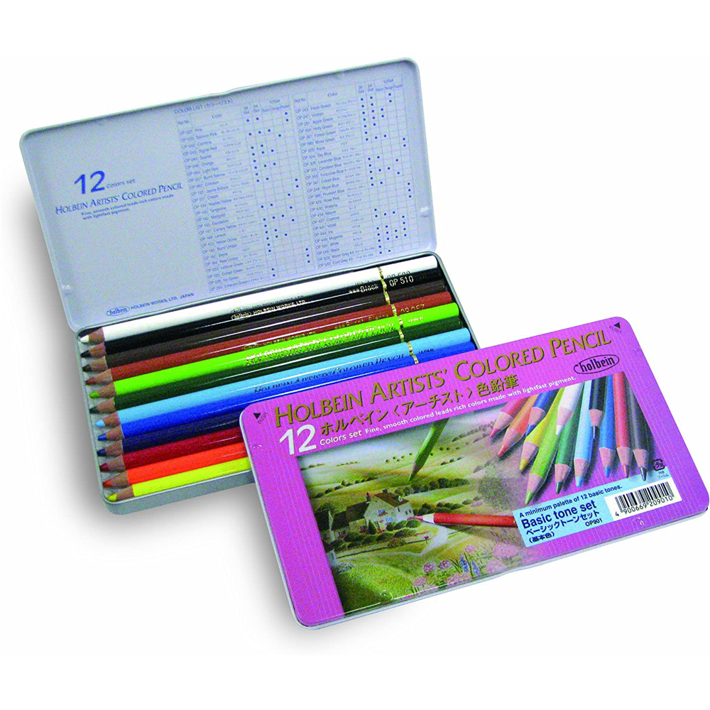 [해외] 홀베인 색연필 12 색 기본 톤 세트 OP901