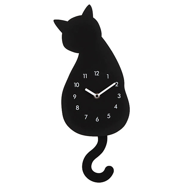 [해외] 니토리 고양이 벽시계 검은고양이시계 블랙
