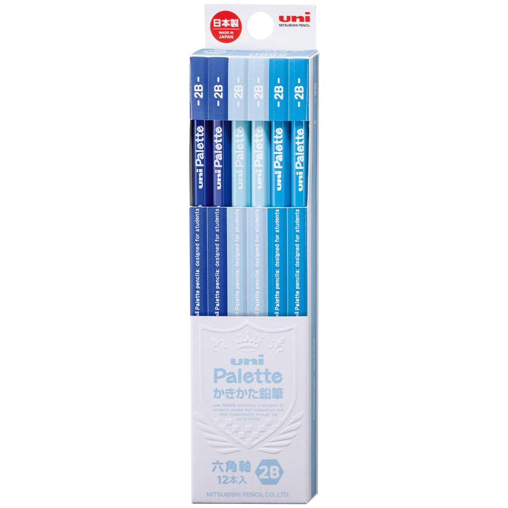 [해외] 미쓰비시 연필 카카카타 연필 유니팔레트 2B 파스텔 블루 1다스 K55602B