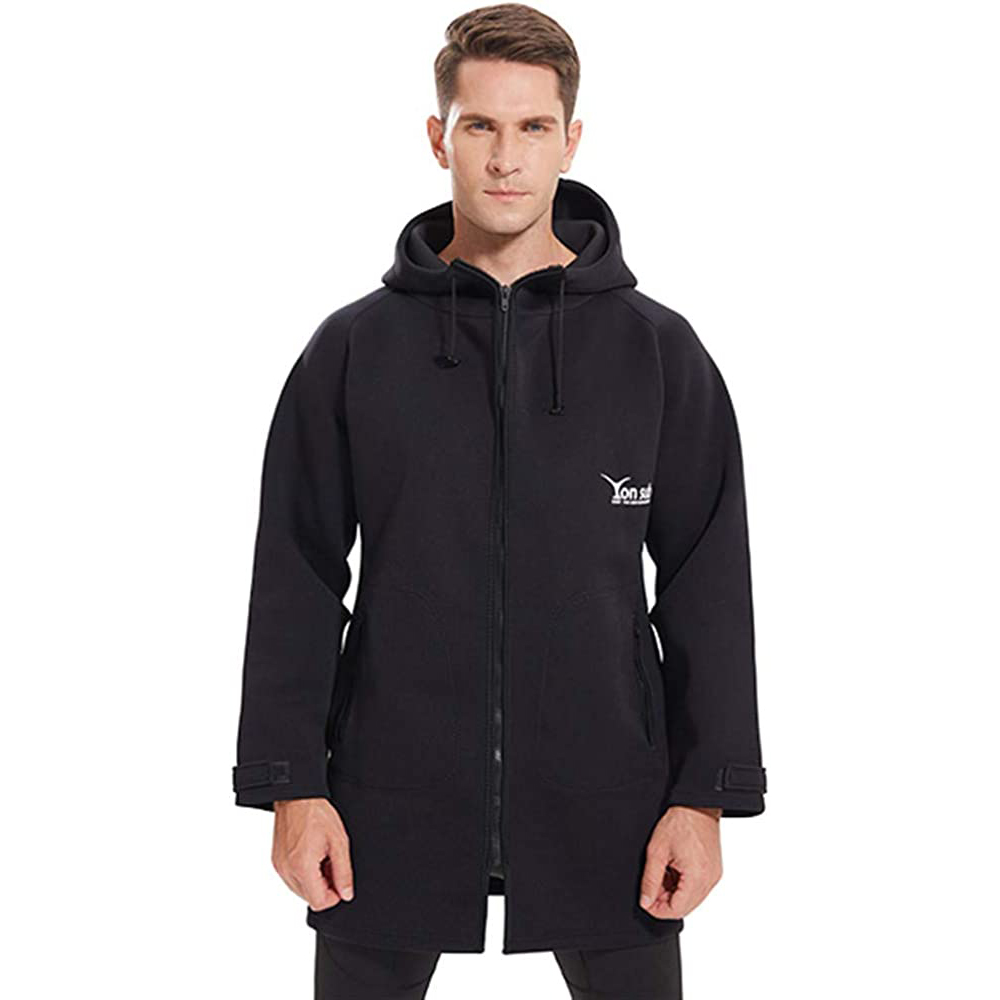 [해외] MORGEN SKY 보트 코트 웨트 슈트 소재 재킷 3mm 네오프렌 보온 방풍 다이빙 낚시 YW3001 블랙