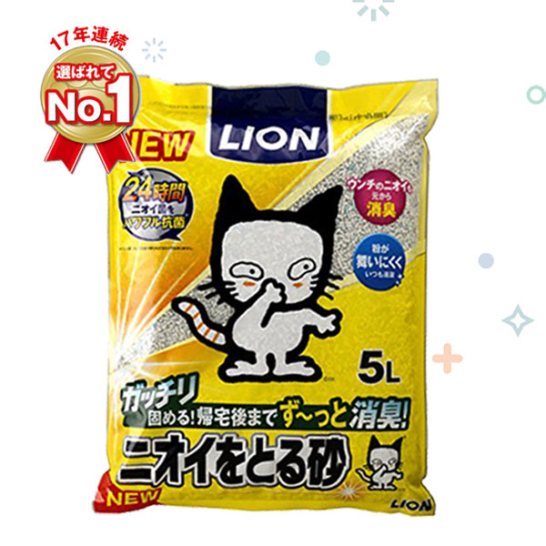 [해외] LION 애완동물 냄새잡는 모래 고양이 화장실 5L x 4