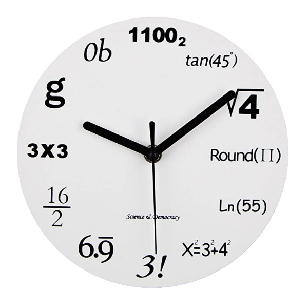 [해외] timelike 벽걸이 인테리어 수학시계 수식시계 화이트 30CM