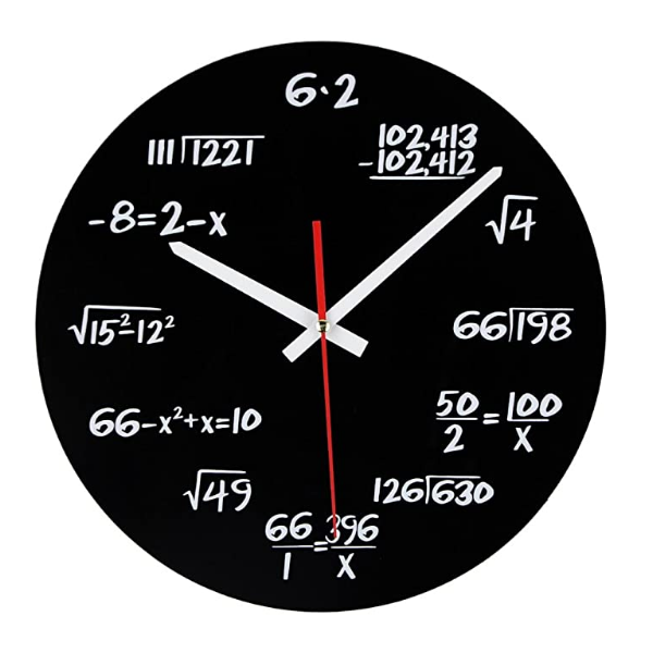 [해외] timelike 벽걸이 인테리어 수학시계 수식시계 블랙 30CM
