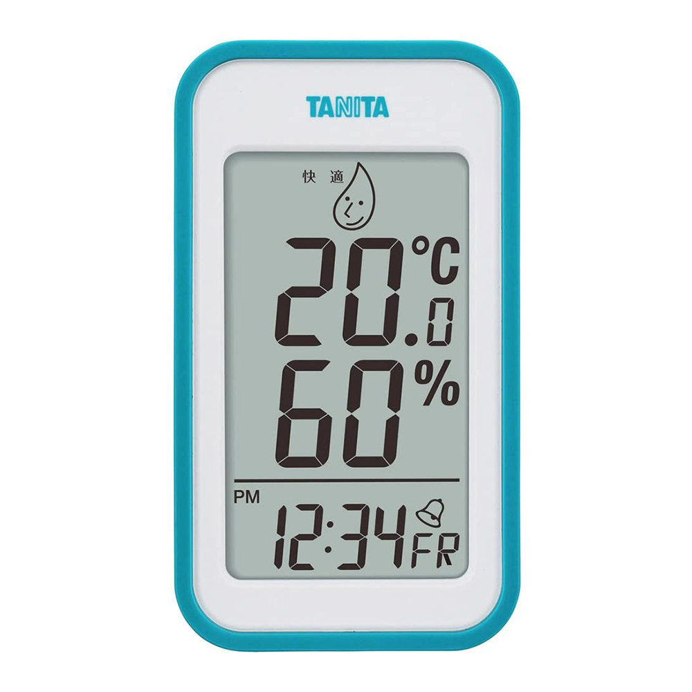[해외] Tanita 온습도계 디지털 시계 부착 탁상 TT-559 BL