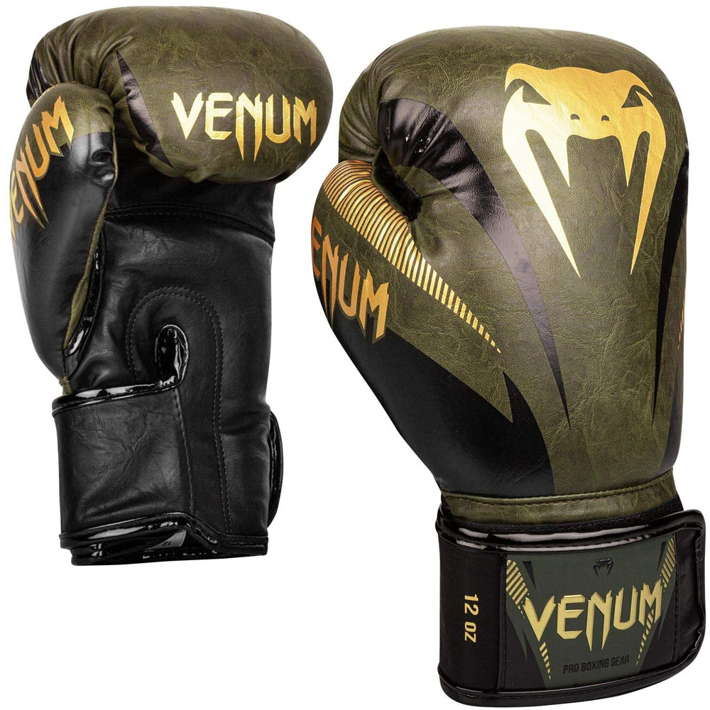 [해외] Venum 권투 글러브 Impact Boxing Gloves Khaki Gold