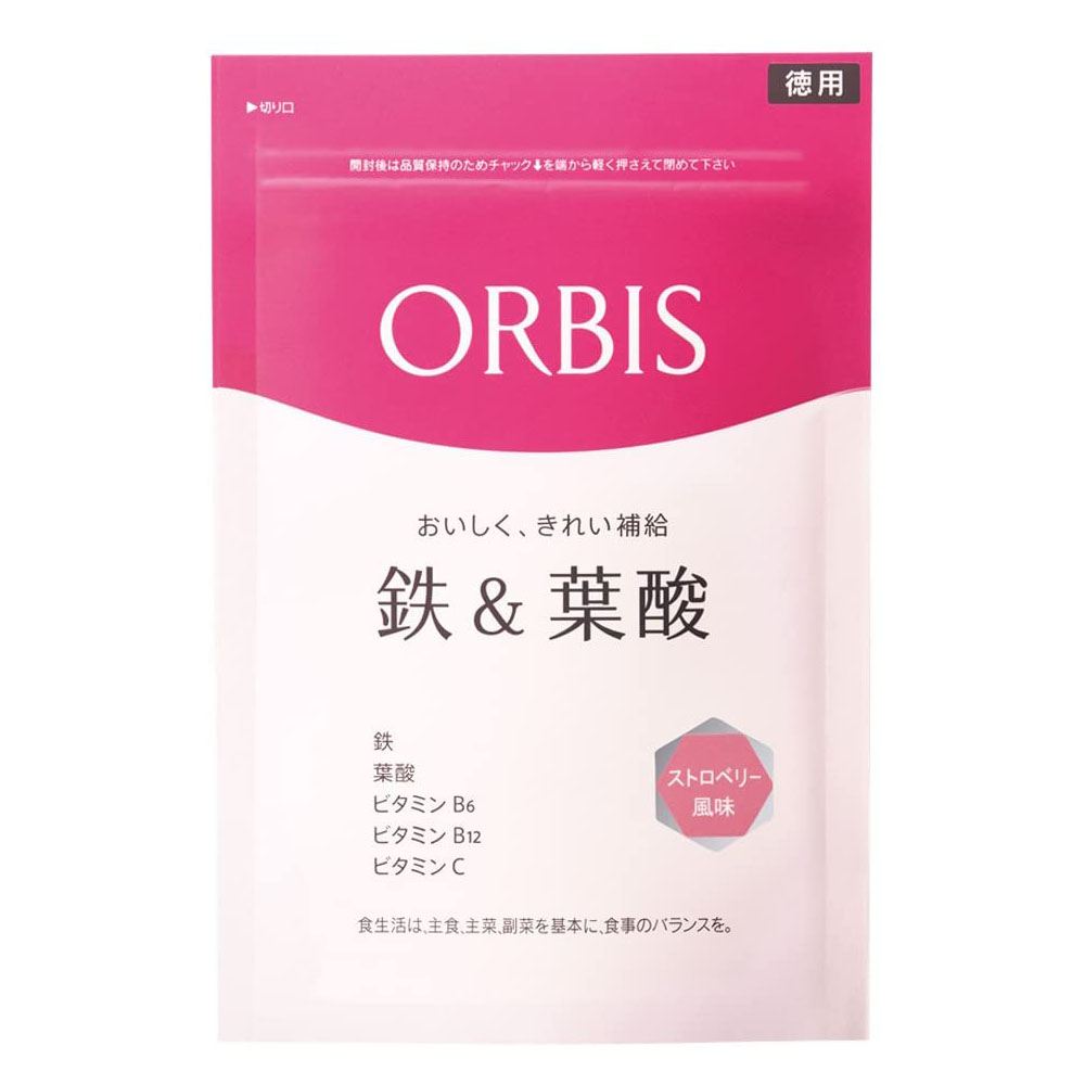 [해외] 오르비스 (ORBIS) 철 및 엽산 딸기맛 덕용 75-150일분 정제 타입