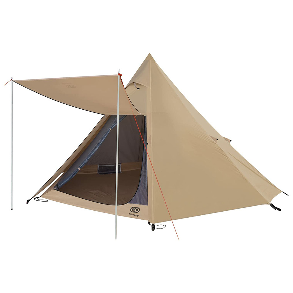 [해외] GOGLAMPING 텐트 원폴 텐트 3-4인용 솔로용 벤틸레이션 기능 카키