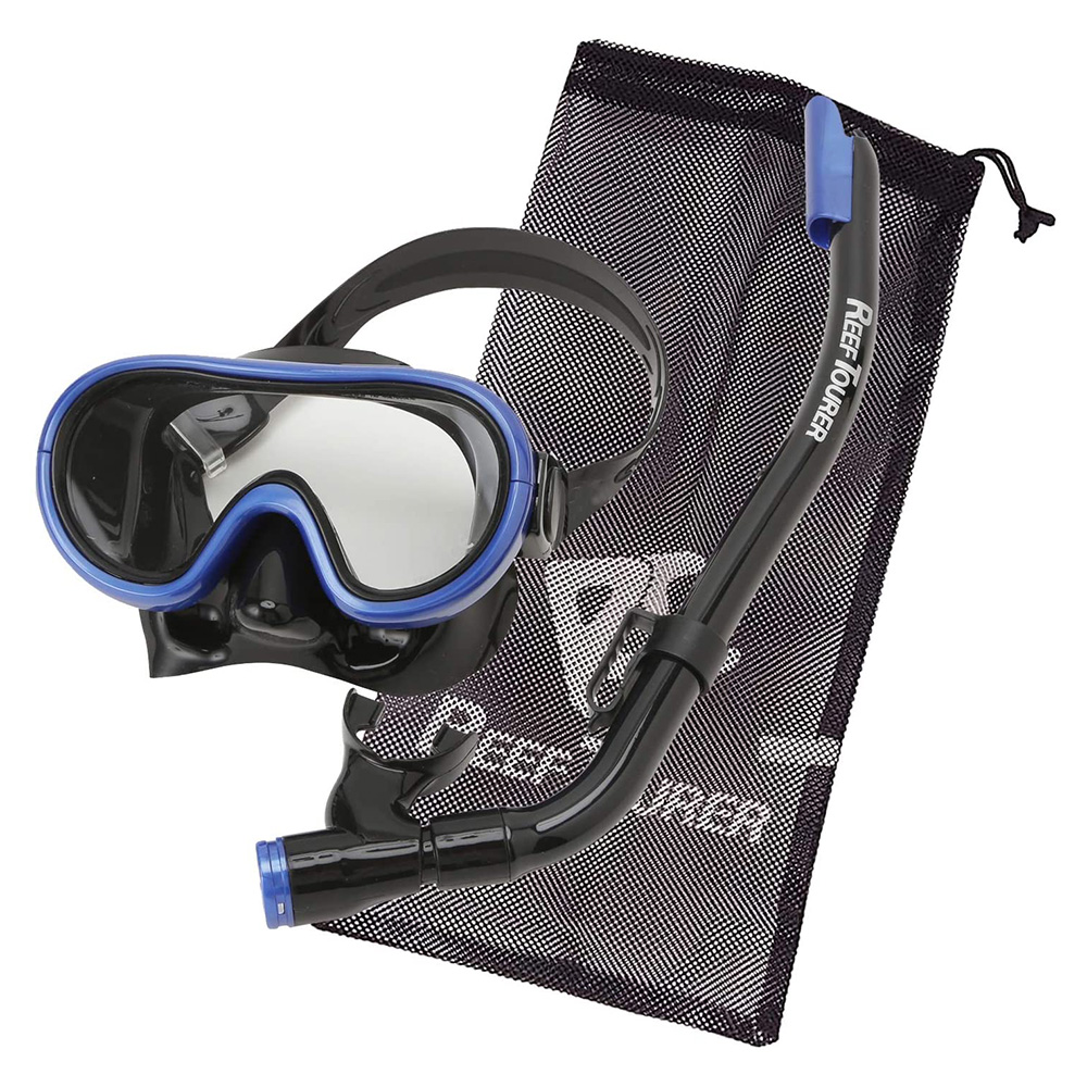 [해외] REEF TOURER(리프 투어러) 물놀이 안경 스노쿨링 마스크 블랙 만타 블루 RC0203