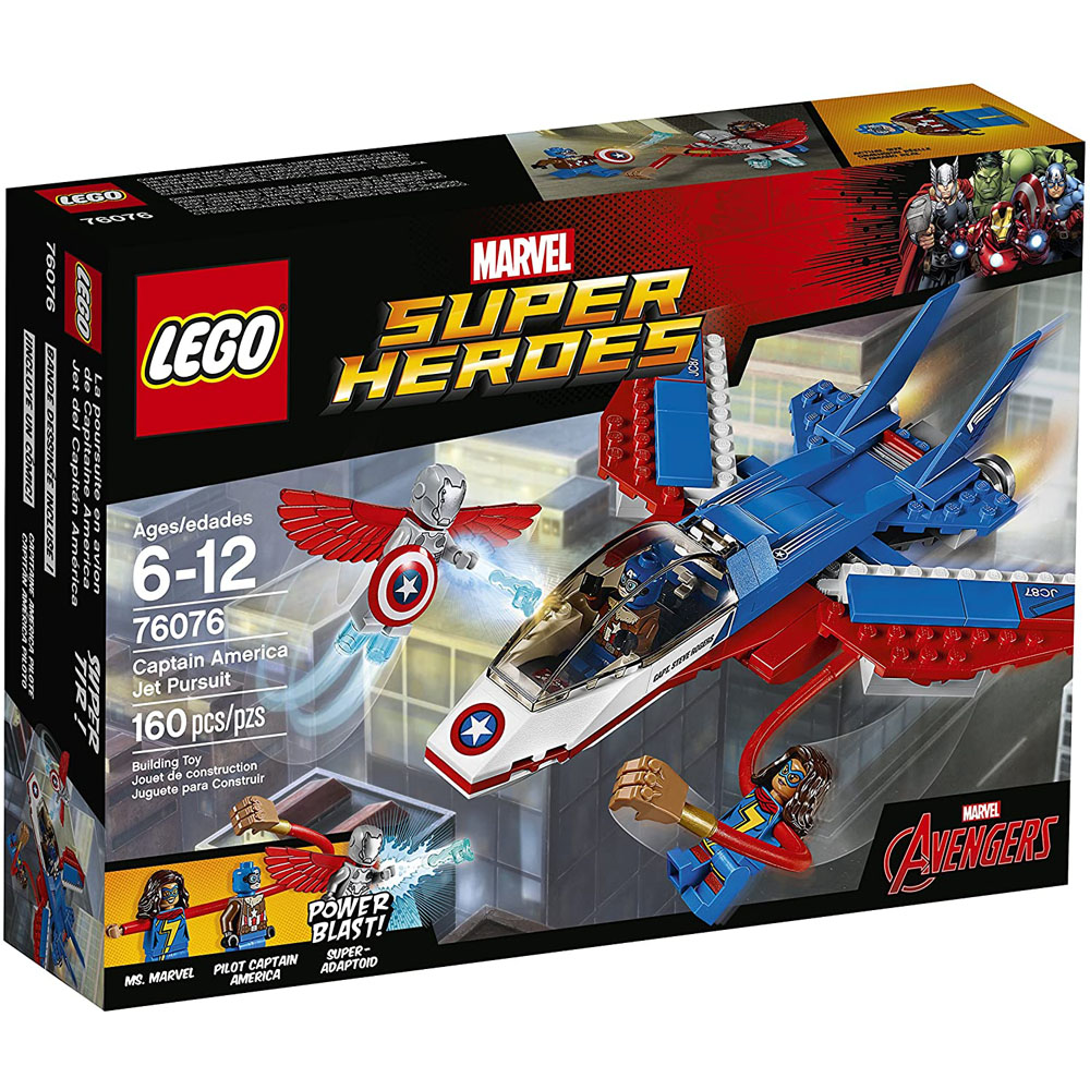 [해외] LEGO Super Heroes Captain America 추격 제트기 76076 조립 키트 (160 피스)