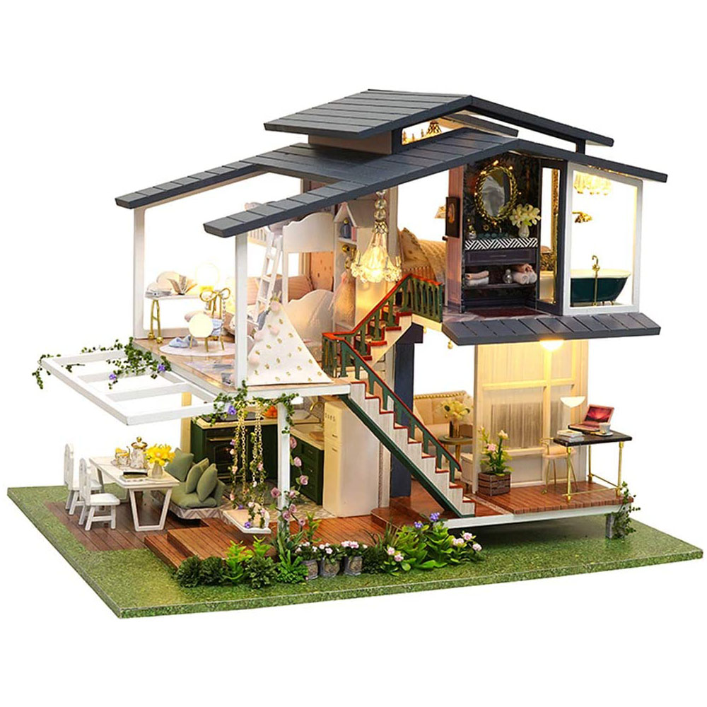 [해외] CuteBee DIY 나무 인형 집 모네 정원 미니어처 컬렉션 방진 커버 (A81)