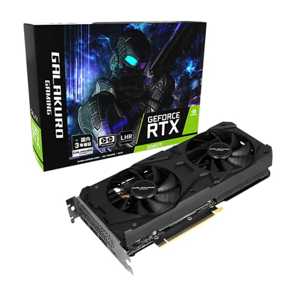 [해외] 전문가 지향 NVIDIA GeForce RTX3060Ti 탑재 그래픽 보드 GDDR6 8GB GALAKURO GAMING 시리즈 GG-RTX3060Ti-E8GB/DF/LHR