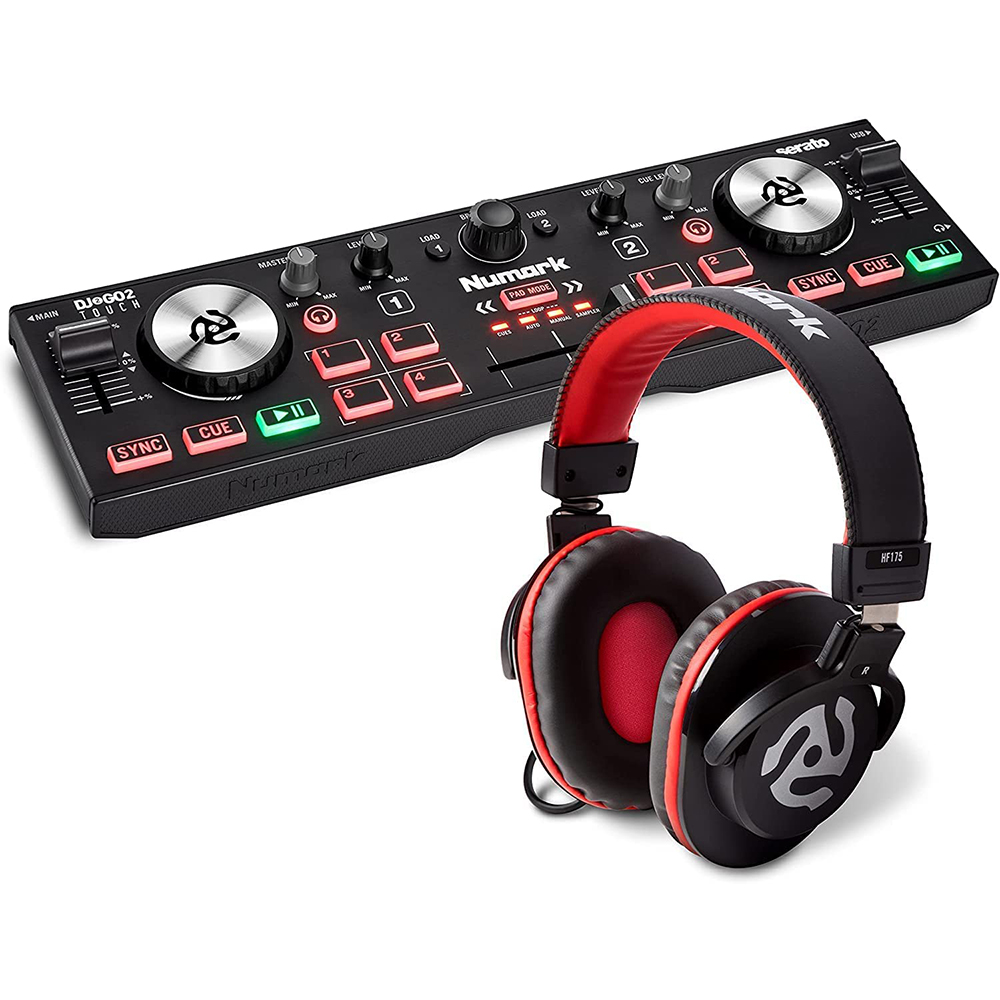 [해외] Numark 소형 DJ 컨트롤러 헤드폰 DJ2GO2 Touch HF175
