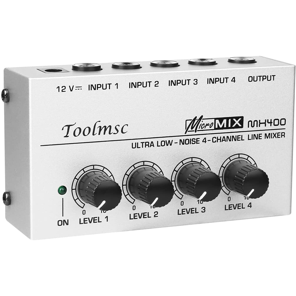 [해외] Toolmsc 라인 믹서 MX400 미니 오디오 실버 그레이