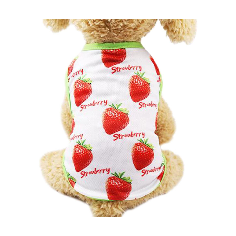 [해외] 후쿠후쿠 귀여운 강아지 옷 딸기 티셔츠 도그웨어