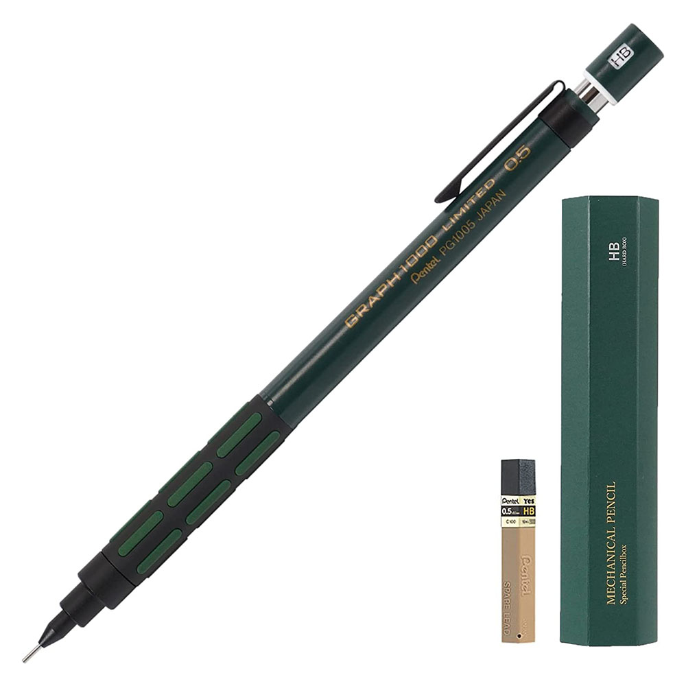 [해외] 펜텔 샤프 펜 GRAPH1000 레트로 칼라 HB 0.5 mm