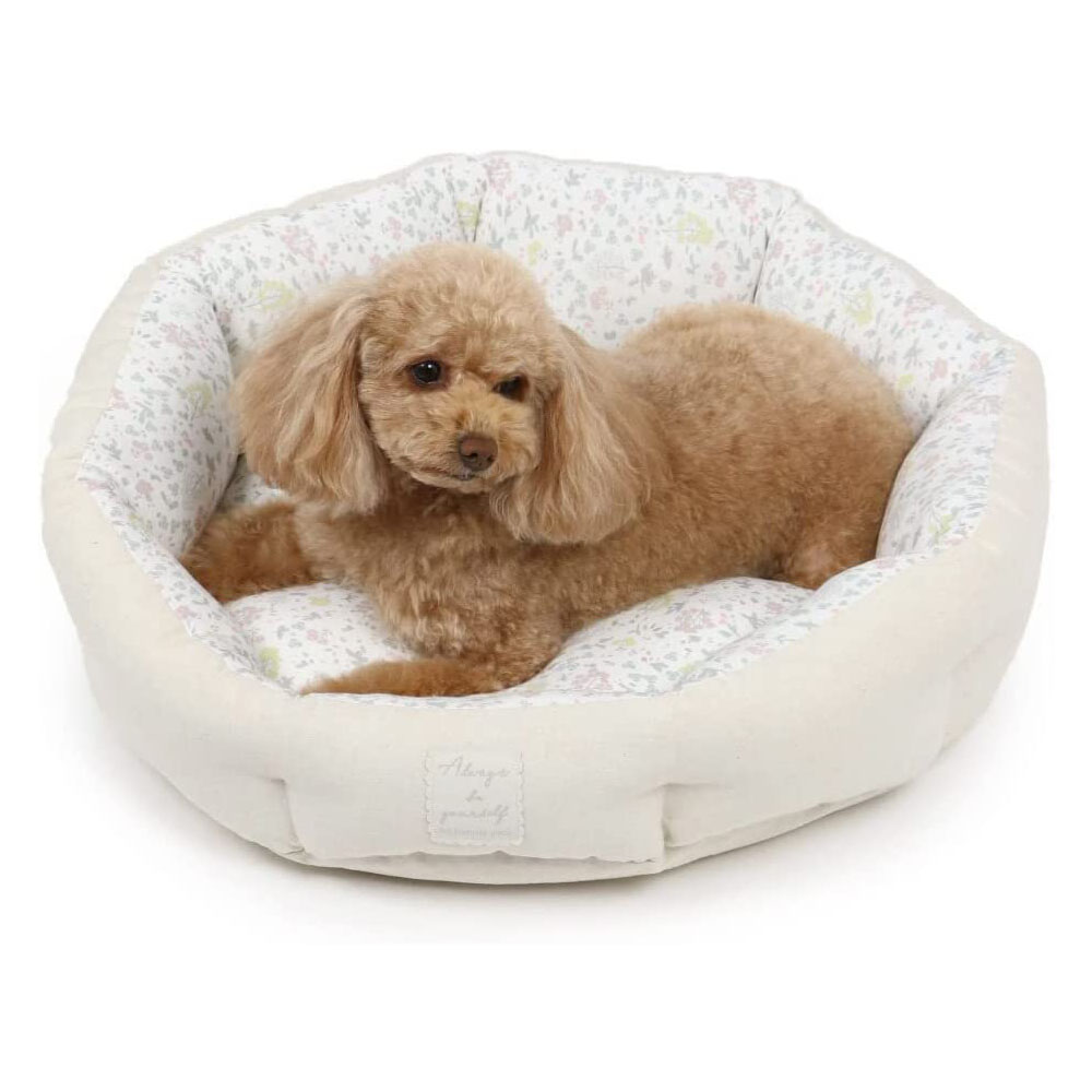 [해외] 펫 파라다이스 강아지 꽃 패턴 침대 쿠션 원형 (55cm)