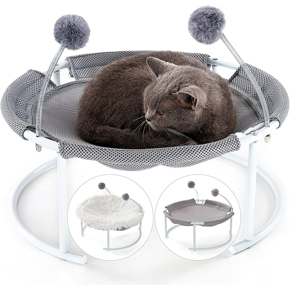 [해외] Kenyone 고양이 해먹 침대 소형 자립식 하중 25kg 사계절 적용 라운드