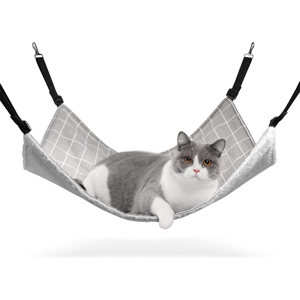 [해외] ComSaf 고양이 해먹 낮잠 여름 겨울 양용 끈 조정 가능 내하중 10KG 56x48cm