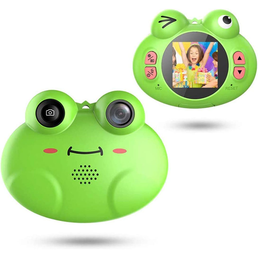 [해외] CamKing 개구리 어린이 디지털 카메라 장난감 선물 다기능 USB 충전