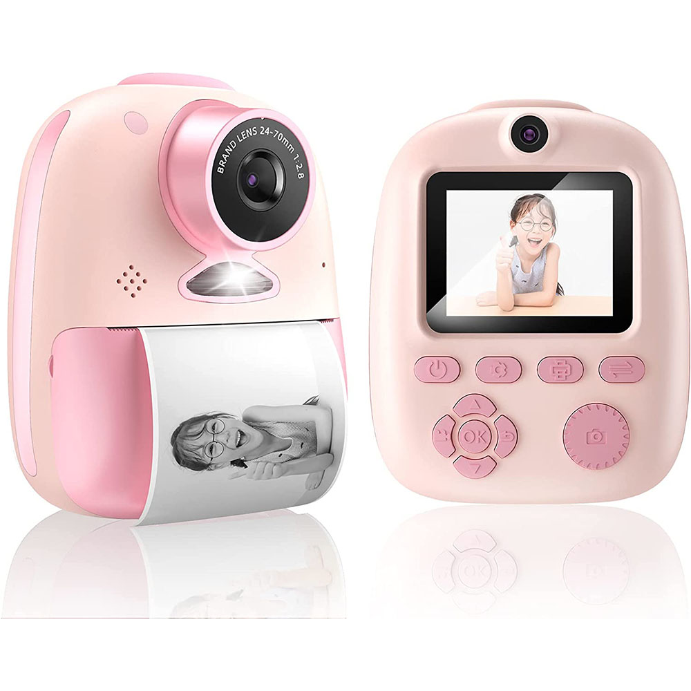 [해외] 키즈 카메라 감열지 인쇄 사진 DIY 32GB SD 카드 부속 USB 충전 가능 장난감