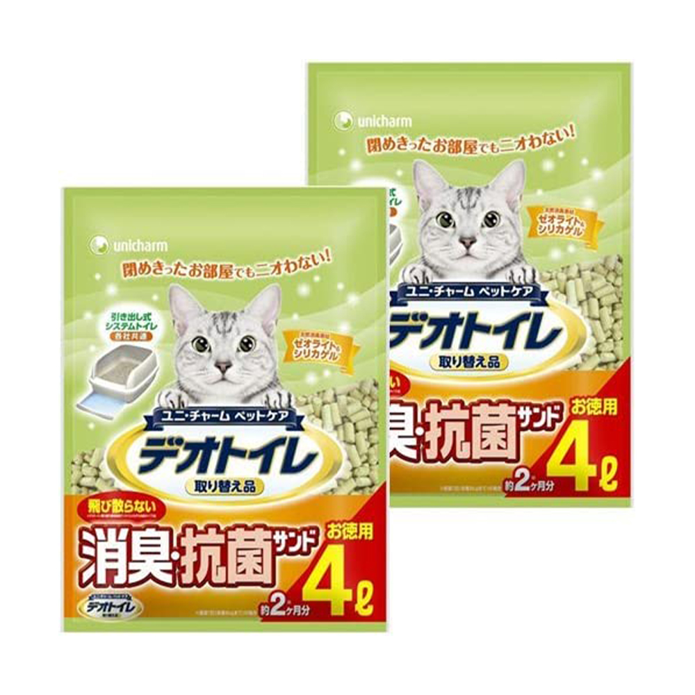 [해외] 유니참 데오토일렛 교환품 고양이용 모래 4L x 2봉투