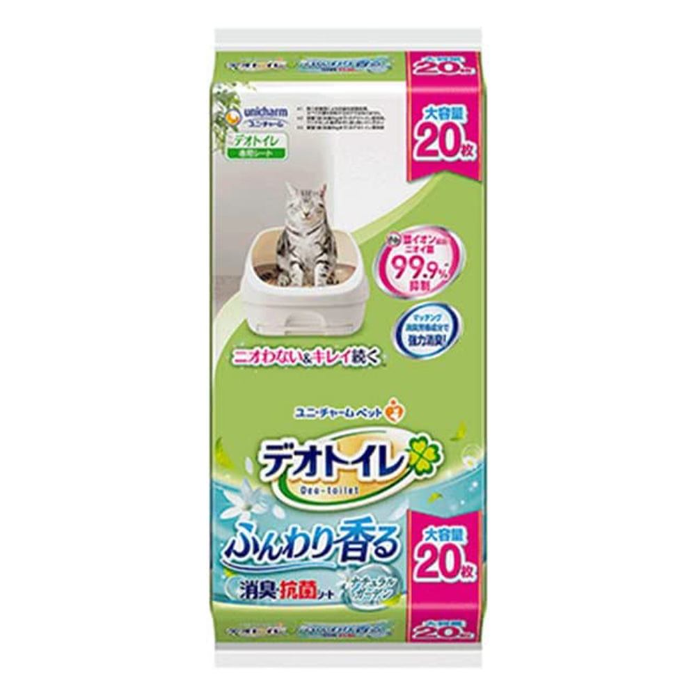 [해외] 유니참 데오토일렛 고양이 시트 부드러운 향기 내츄럴 가든의 향기 20매 x 6