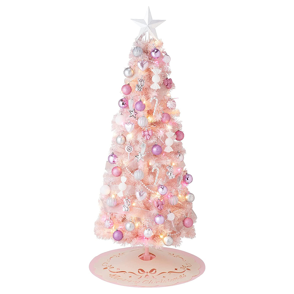 [해외] 프랑 프랑 크리스마스 트리 스타터 세트 150cm 핑크