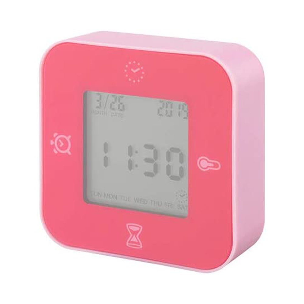 [해외] IKEA 이케아 KLOCKIS 시계 온도계 알람 타이머 핑크 504.699.57