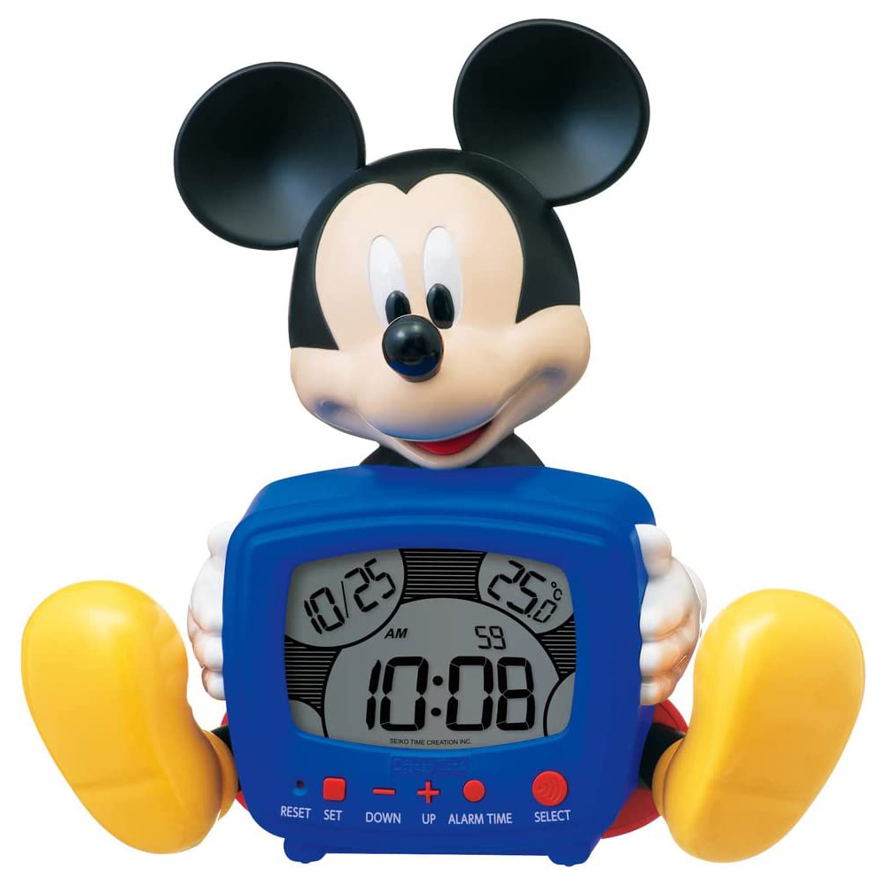 [해외] 세이코 알람 시계 탁상 디지털 수다 경보 디즈니 미키 마우스 FD485A