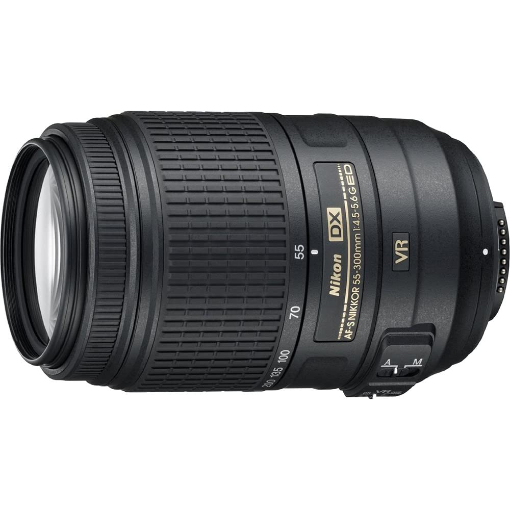 [해외] Nikon 2197-IV AF-S DX NIKKOR 55-300mm f/4.5-5.6G ED 진동 감소 줌 렌즈 자동 초점이 있는 디지털 SLR 카메라 국제 버전 100