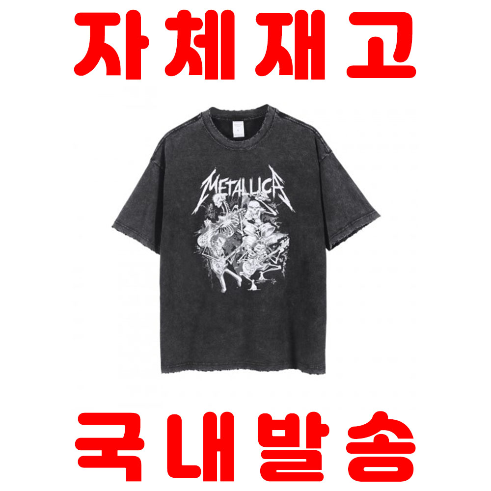 [해외] [자체재고 국내발송] 록밴드 티셔츠 L 레트로 블랙