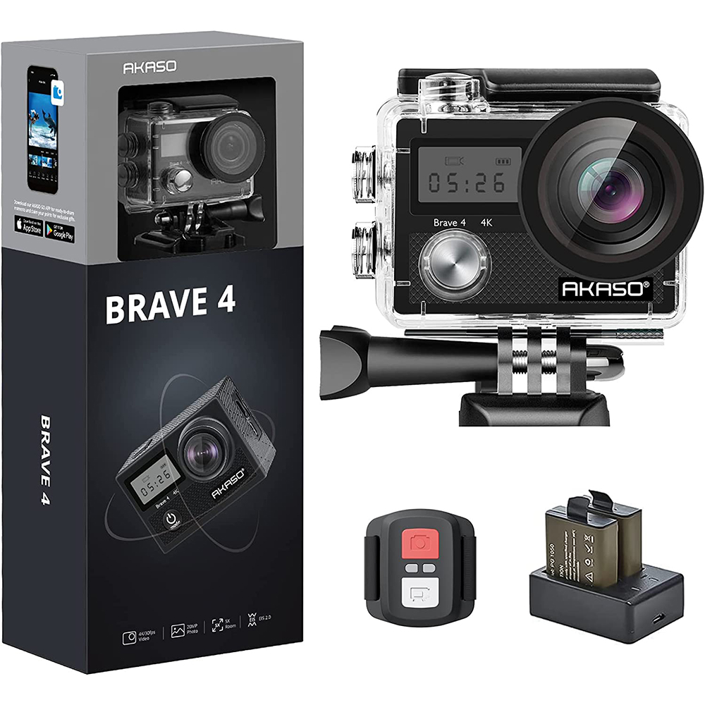 [해외] AKASO Brave4 액션 카메라 4K 20MP WiFi 탑재 손떨림 보정 Japan Version