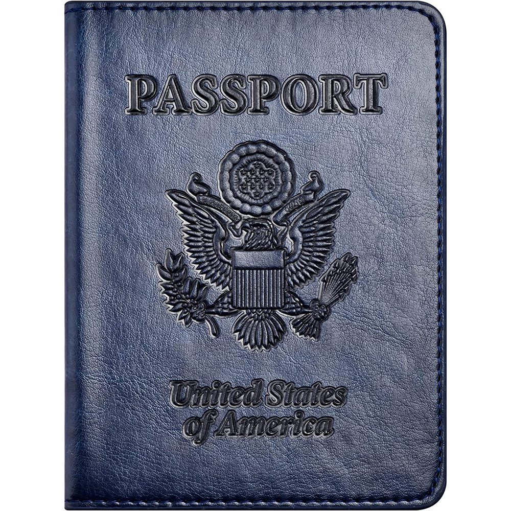 [해외] Eoehro 여권 케이스 카드 슬롯 포함 AB-다크 블루