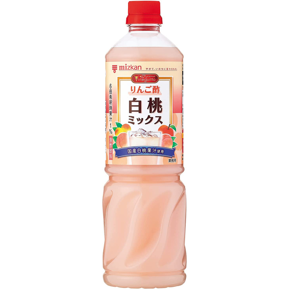 [해외] Mitsucan Bineguit 사과 식초 흰 복숭아 믹스 6배 농축 1000ml 마시는 식초