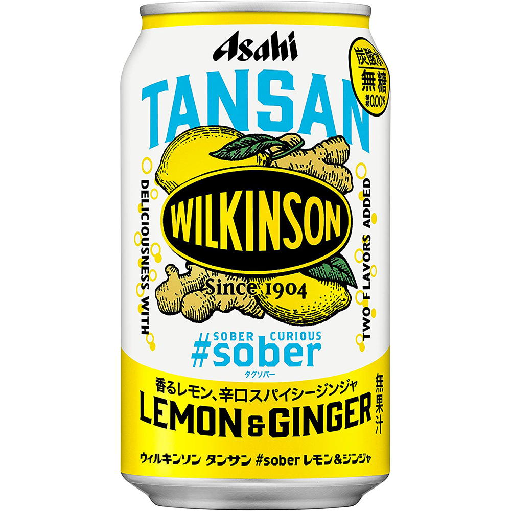 [해외] 아사히 윌킨슨 탄산수 #sober 레몬 진저 350ml 24개 [무설탕]
