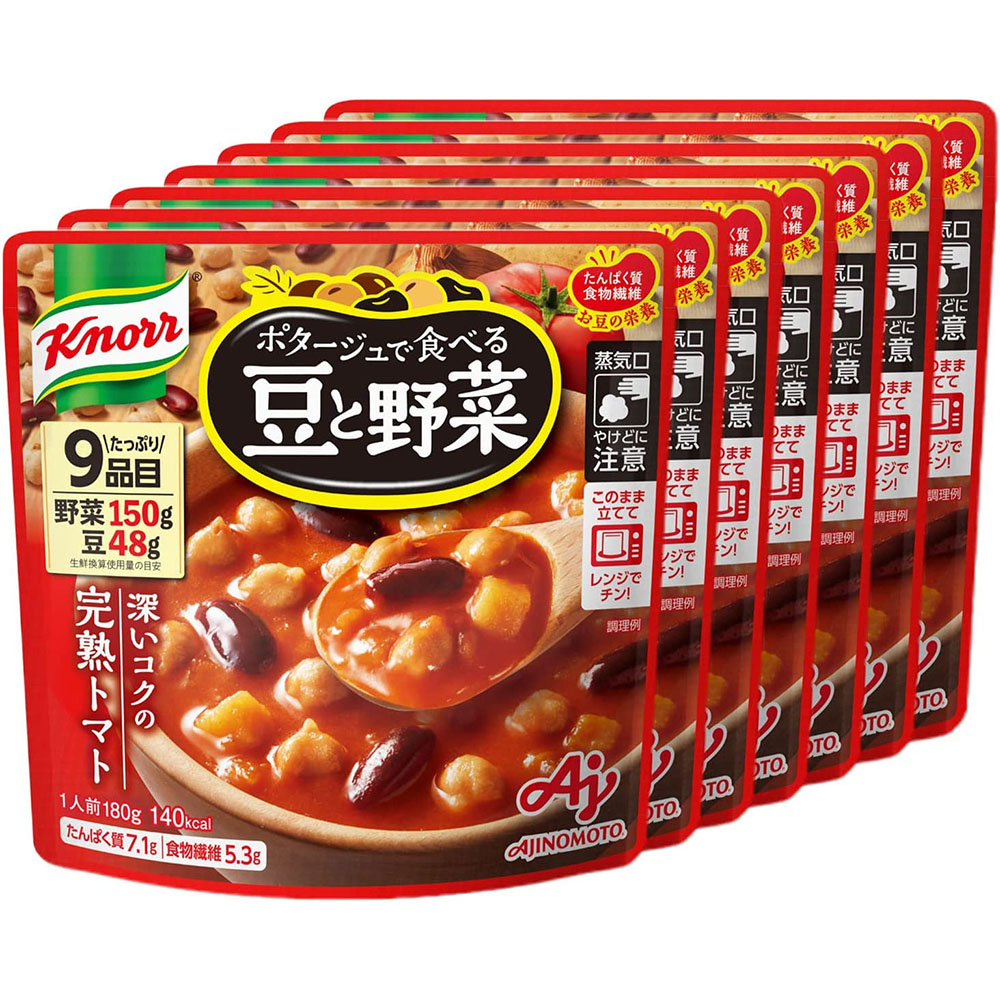 [해외] 아지노모토 크노르 포타지 콩 야채 깊은 맛 완숙 토마토 수프 180g 7개