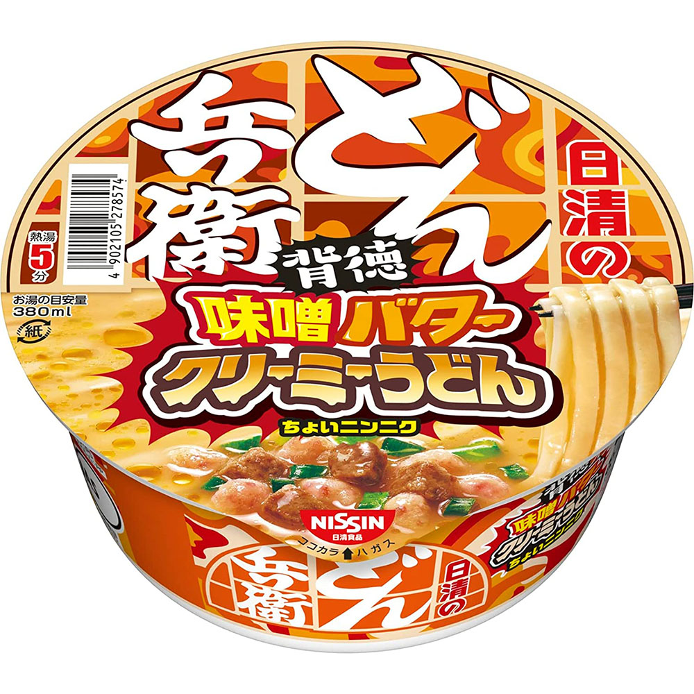 [해외] 닛신식품 돈베이 된장 버터 크림 우동 88g 12개