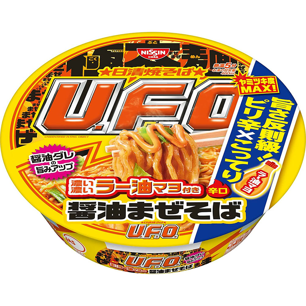 [해외] 닛신식품 야키소바 UFO 진한 라유 마요네즈 간장 마제소바 112g 12개