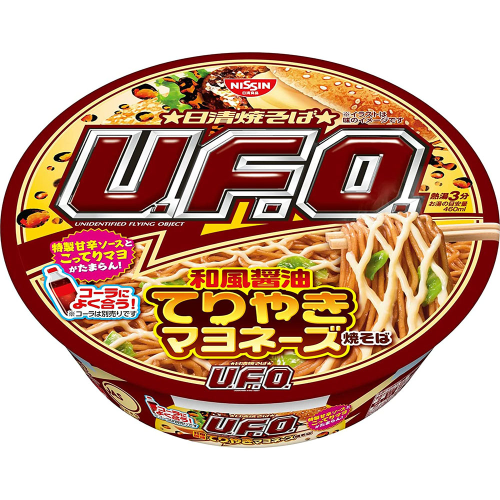 [해외] 닛신식품 야키소바 UFO 일본식 간장 데리야키 마요네즈 114g 12개