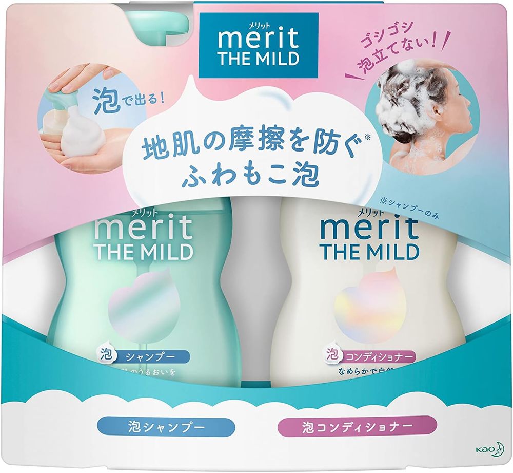 [해외] MERIT 메리트 더 마일드 거품 샴푸 컨디셔너 세트