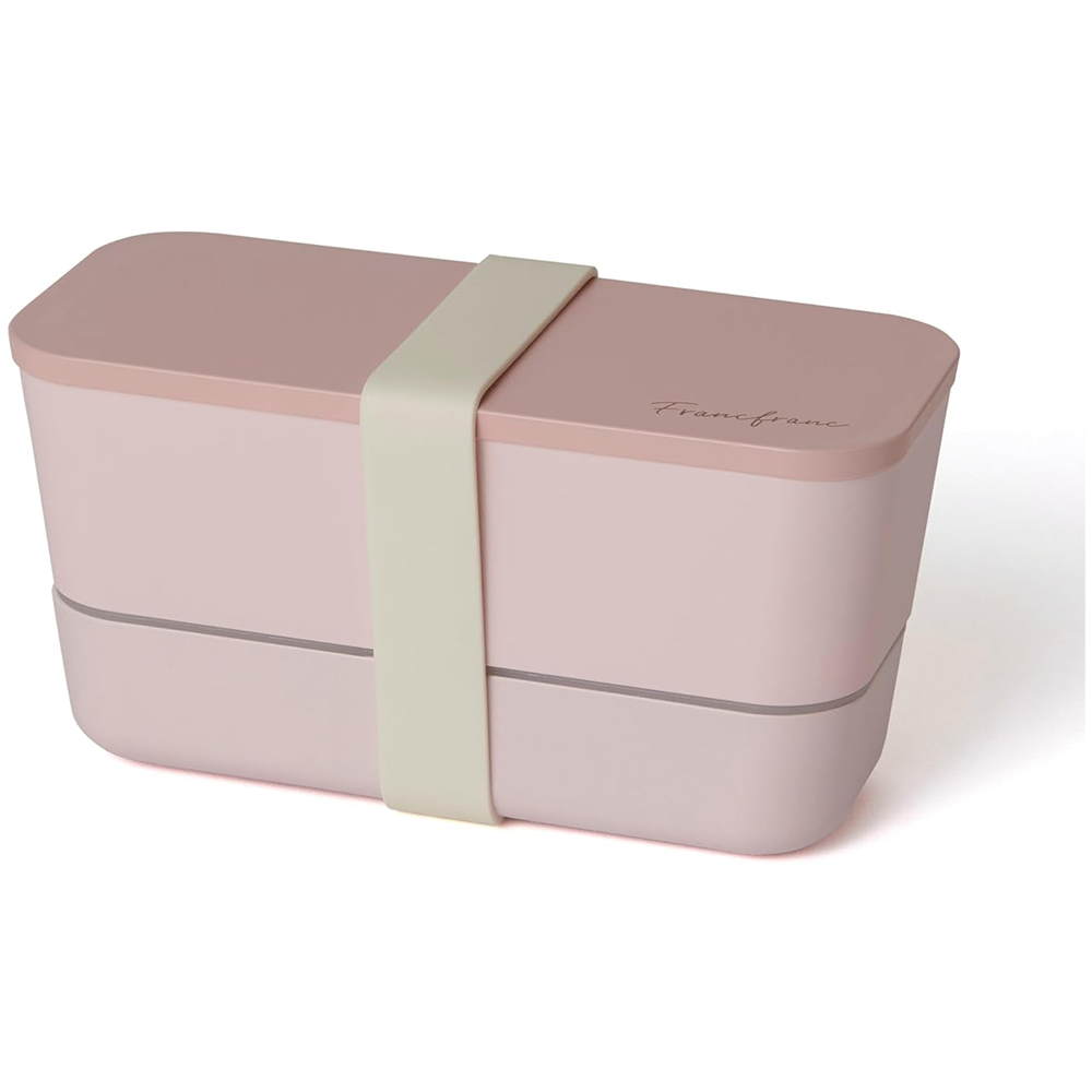 [해외] 프랑프랑 로고 런치 박스 2단 핑크