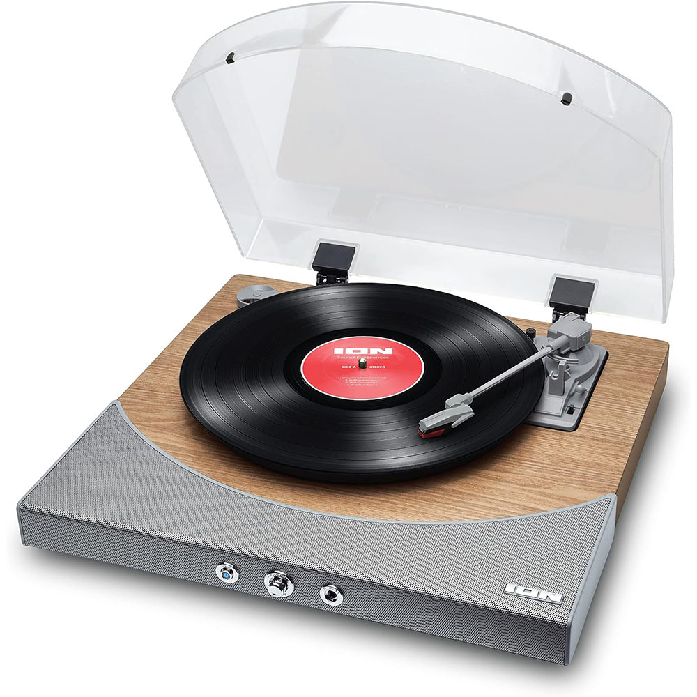 [해외] ION Audio 레코드 플레이어 스피커 내장 블루투스 USB 헤드폰 단자 오토 리턴 기능 Premier LP 내추럴 우드