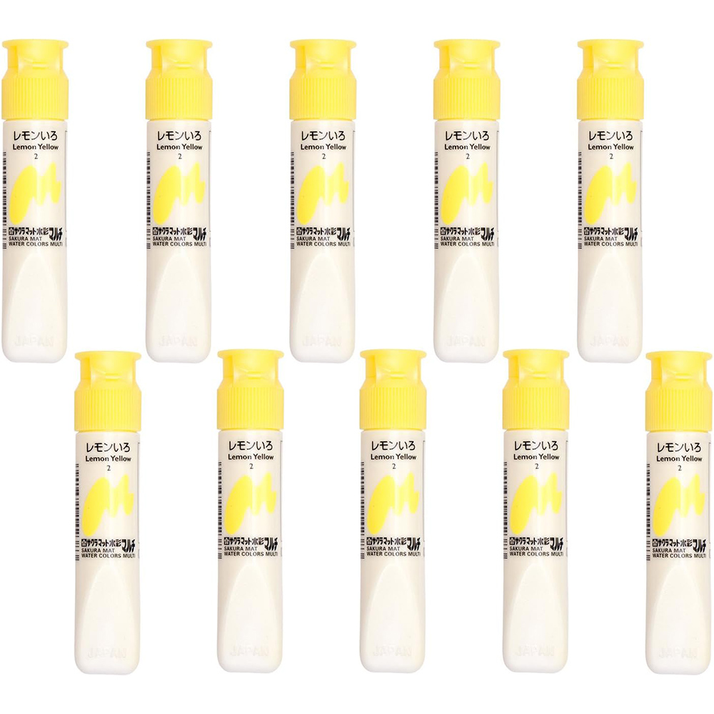 [해외] 사쿠라 크레파스 페인트 매트 수채화 멀티 레몬 옐로우 10개 MWMP-P#2 10