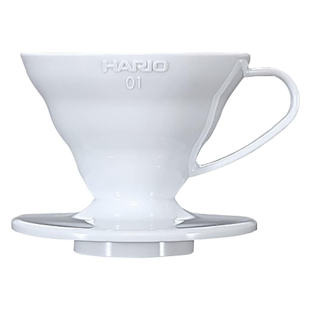 [해외] HARIO 하리오 V60 01 투명 커피 드리퍼 화이트 커피 드립 1~2잔용 VDR-01-W