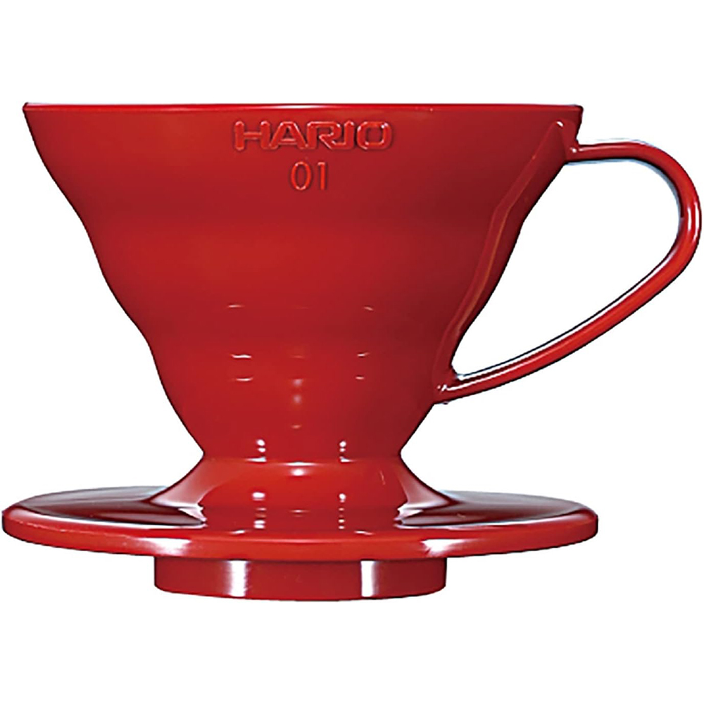 [해외] HARIO 하리오 V60 투명 커피 드리퍼 01 레드 커피 드립 1~2잔용 VDR-01-R