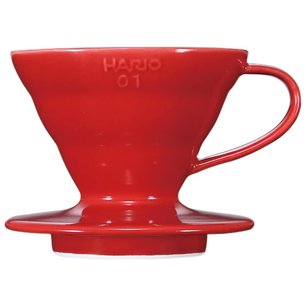 [해외] HARIO 하리오 V60 투과 드리퍼 01 세라믹 레드 1~2잔용 커피 핸드 드립 VDCR-01-R